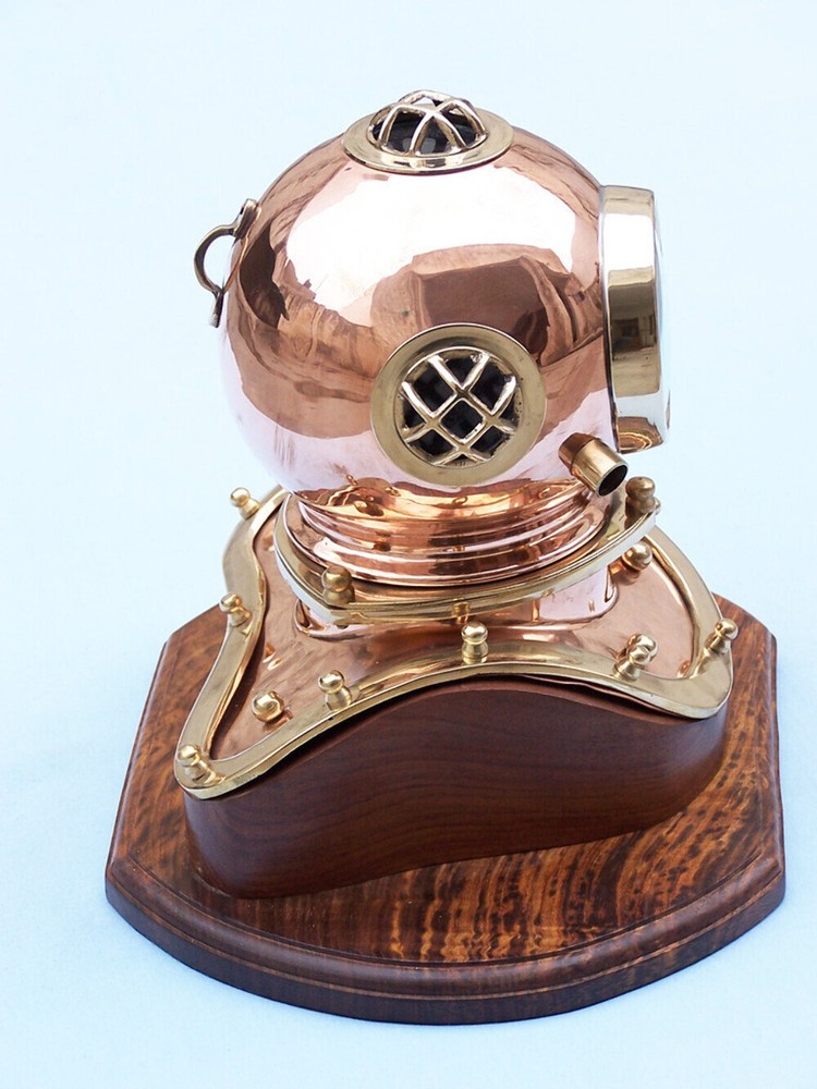 Copper Decorative Divers Helmet Clock 12"