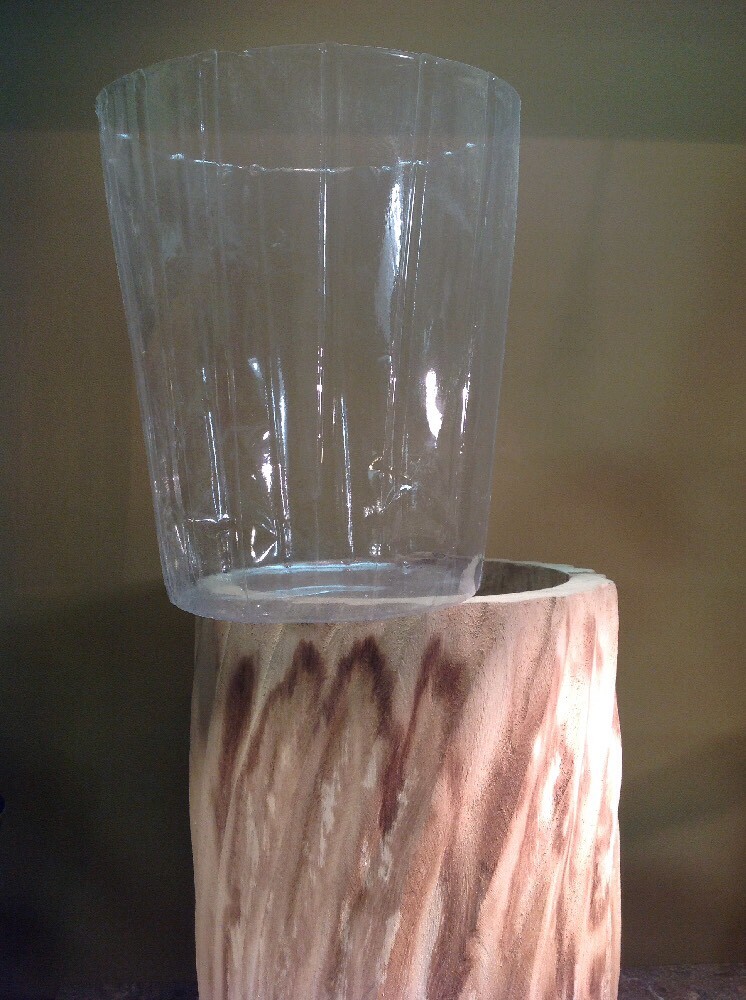 Solid Handmade Texture Wood Planter With Removable Waterproof Liner 15"tall