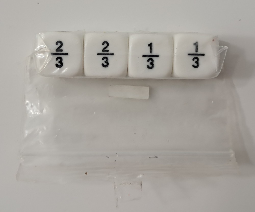 Fraction Dice Set of Four Math Mathematics Manipulative Teaching Practicing New