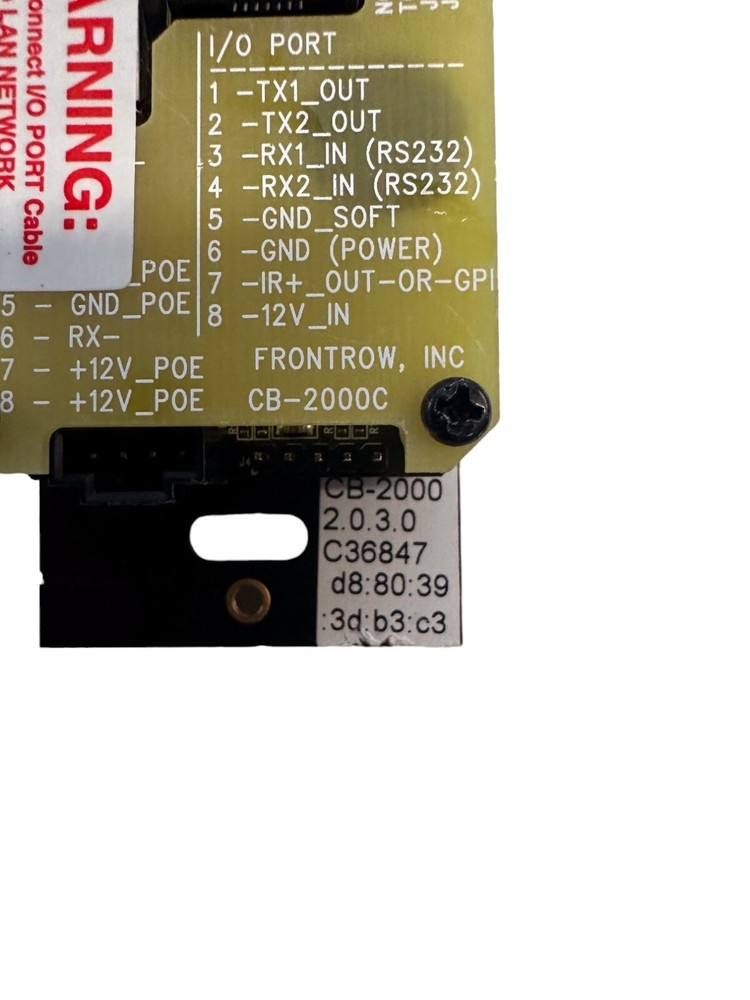 FRONTROW CB-2000 Networked/Standalone AV Keypad Control System