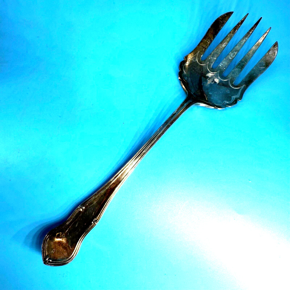 Watson & Gillot Silverplate Large Serving Fork 9" Meat Fork Fish Fork