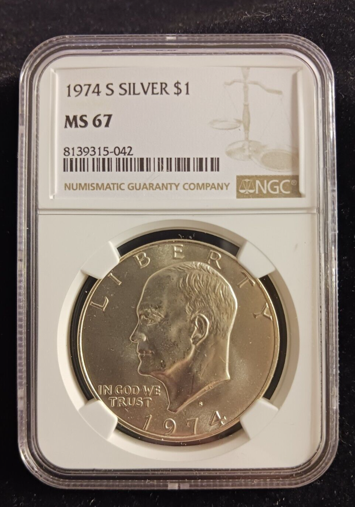 1974(S) Silver $ NGC MS 67 Ike Dollar Coin