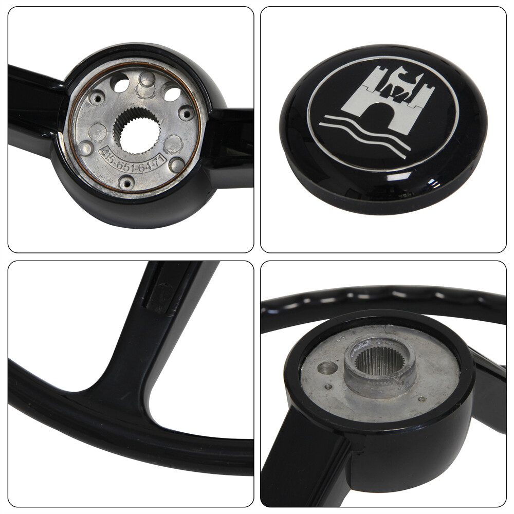 Black Steering Wheel with Horn Button Ring For 1962-1971 Volkswagen Models