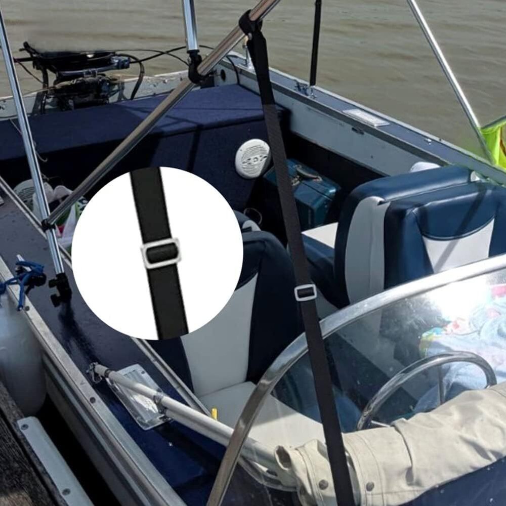 2 Pack Adjustable Bimini Top Straps w/Double End Snap Hook Boat Canopy Straps