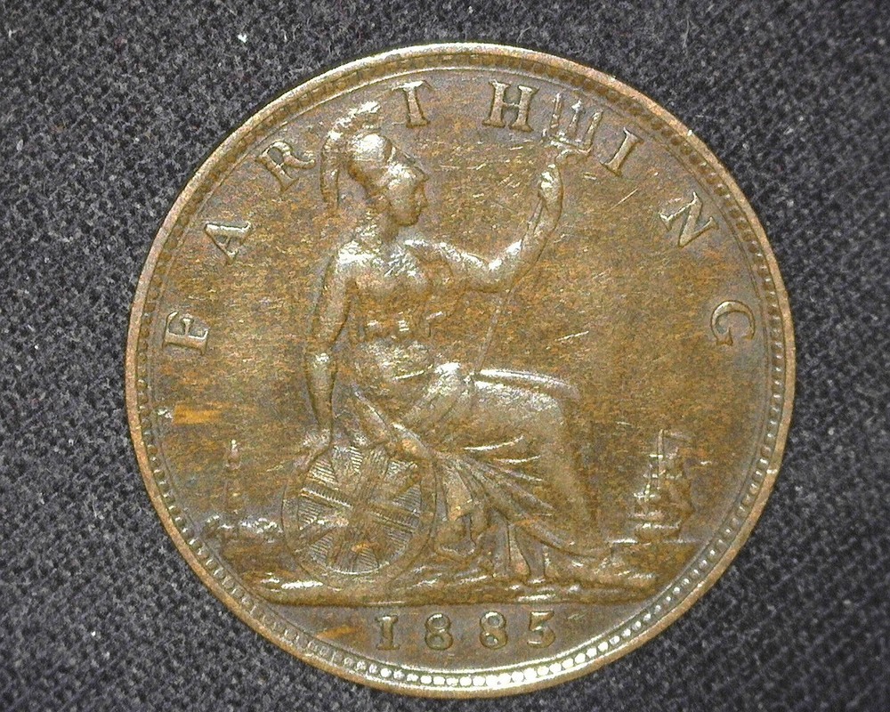 GREAT BRITAIN 1885 FARTHING KM753 EXTREMELY FINE ~K6