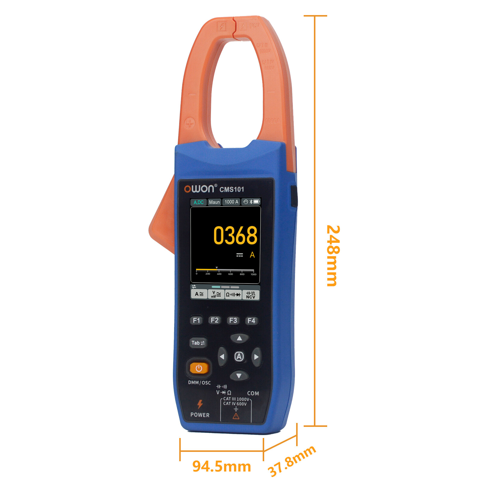 Owon CMS101 1000A AC/DC Clamp Meter 1MHz Oscilloscope True RMS NCV Recorder