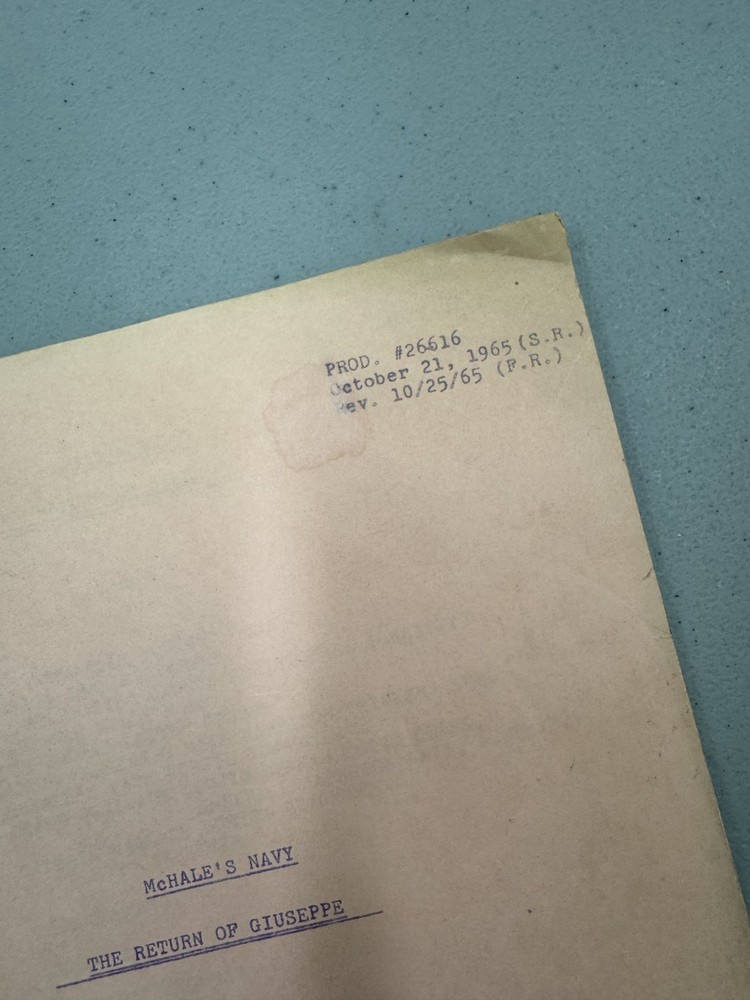 McHale's Navy Tv Show Script 1965