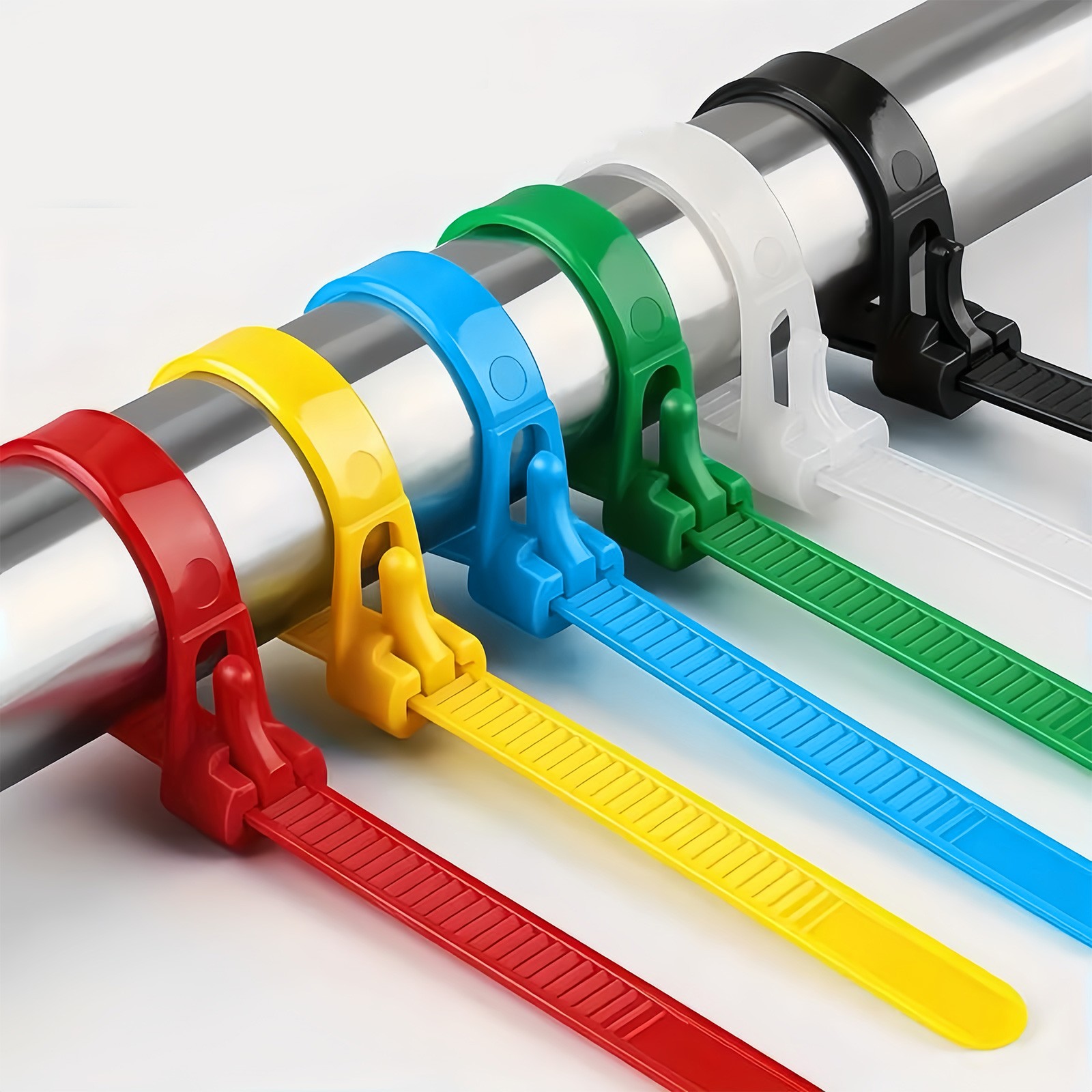 200PCS Reusable Cable Ties Multi-Color Adjustable Zip Straps for Home Office DIY