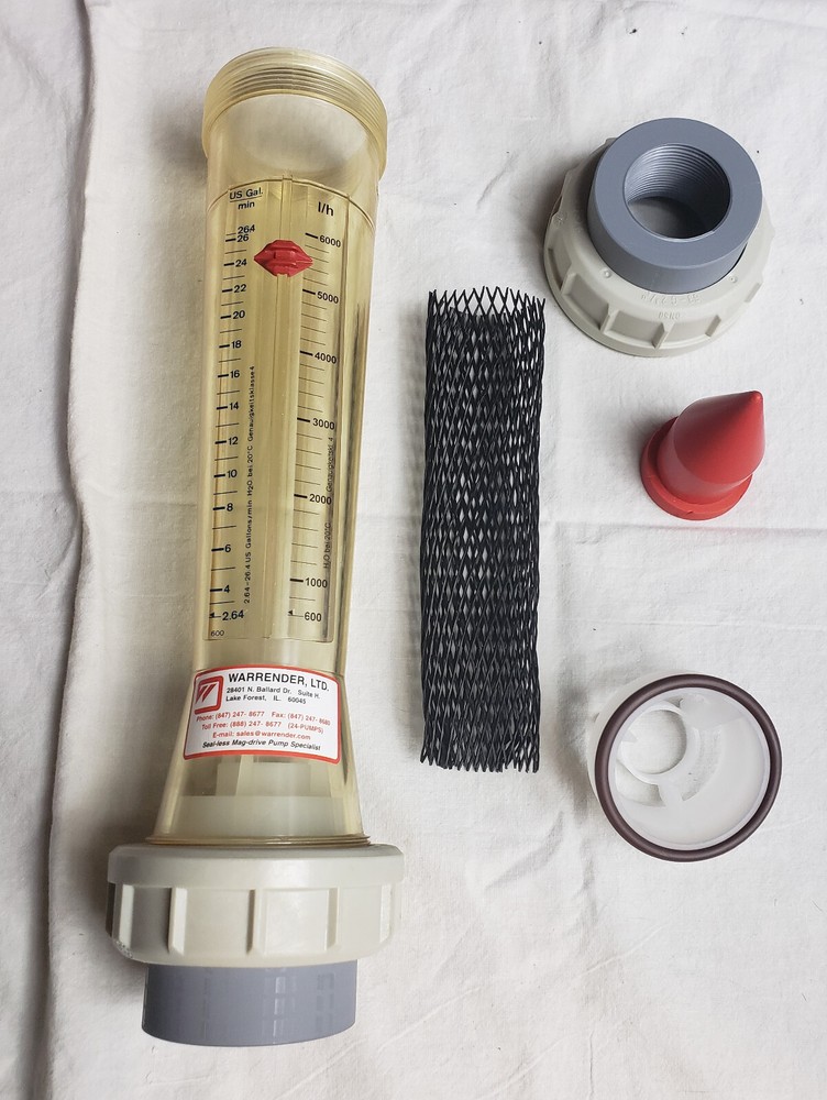 Large 600-6000 l/h Flow Meter , Conical Float , Variable Area , 16 1/2" long