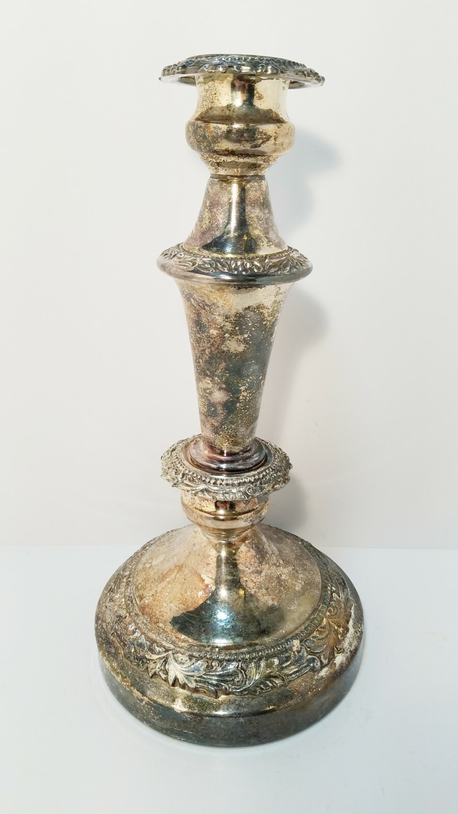 Candlestick Crown Stamp Cottage Core Silver Plated Victorian