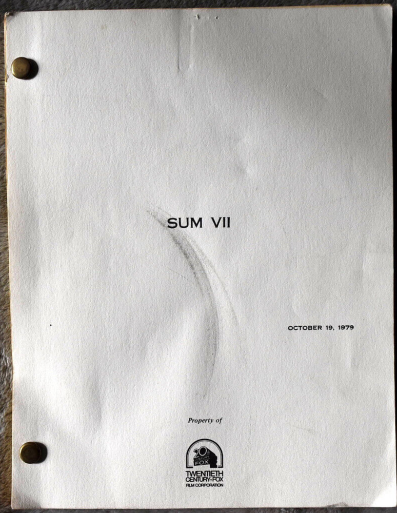 1979 SUM VII Original Screenplay Script First Draft