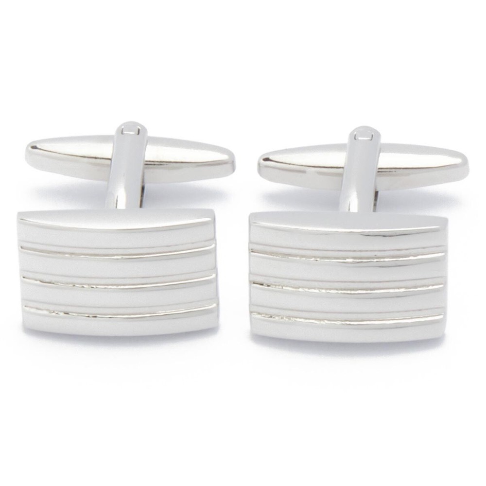 Cufflinks - Beams Silver Rectangular