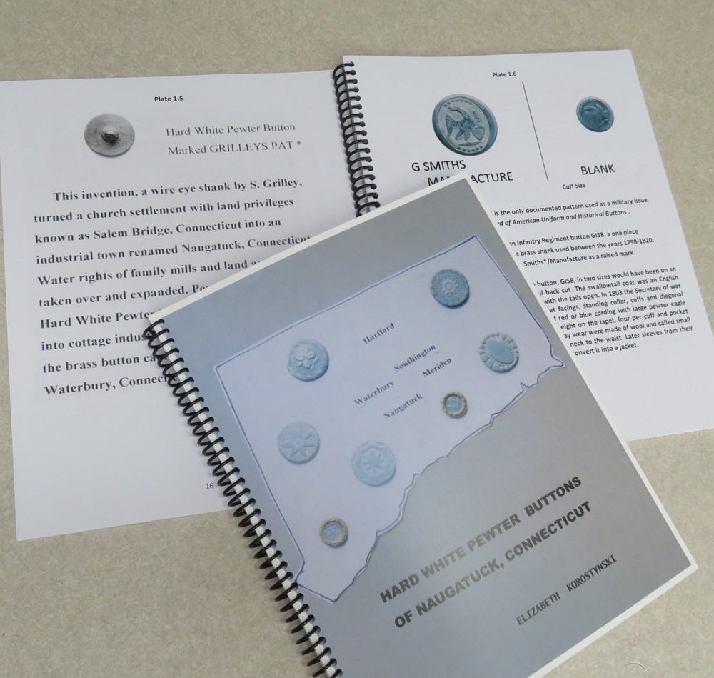 HARD WHITE PEWTER BUTTON BOOK