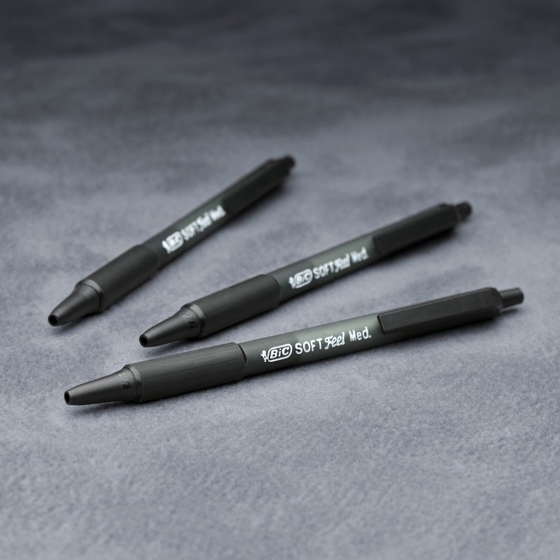 BIC Soft Feel Retractable Ball Point Pen Medium, Assorted, 36 Pack