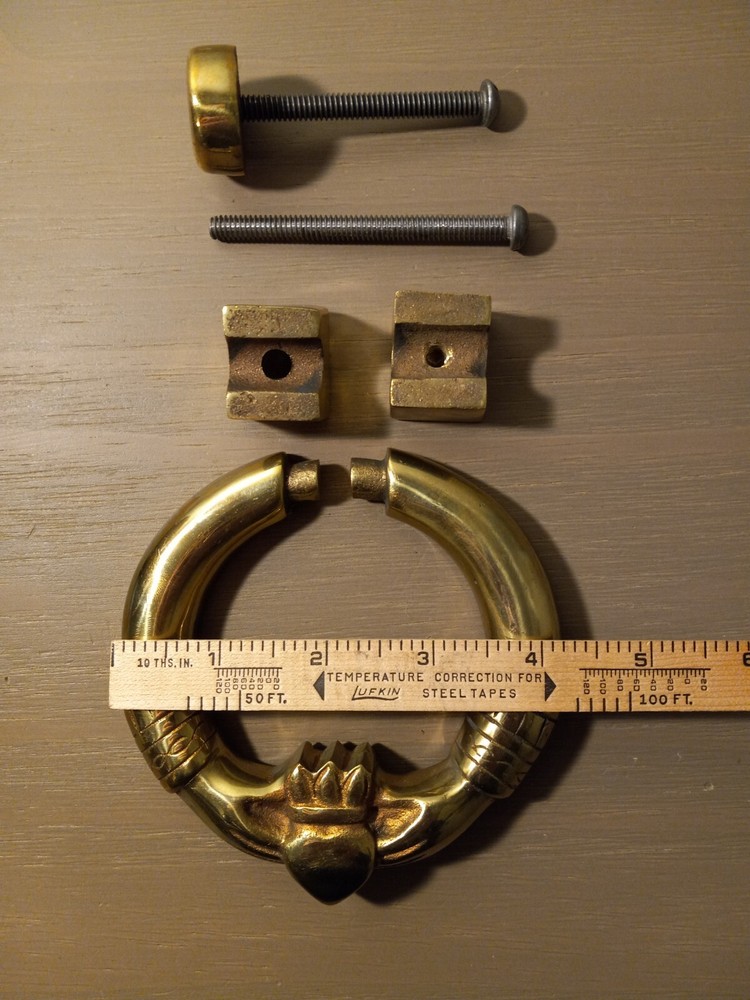 Brass Celtic Cross Claddagh Door Knocker Irish