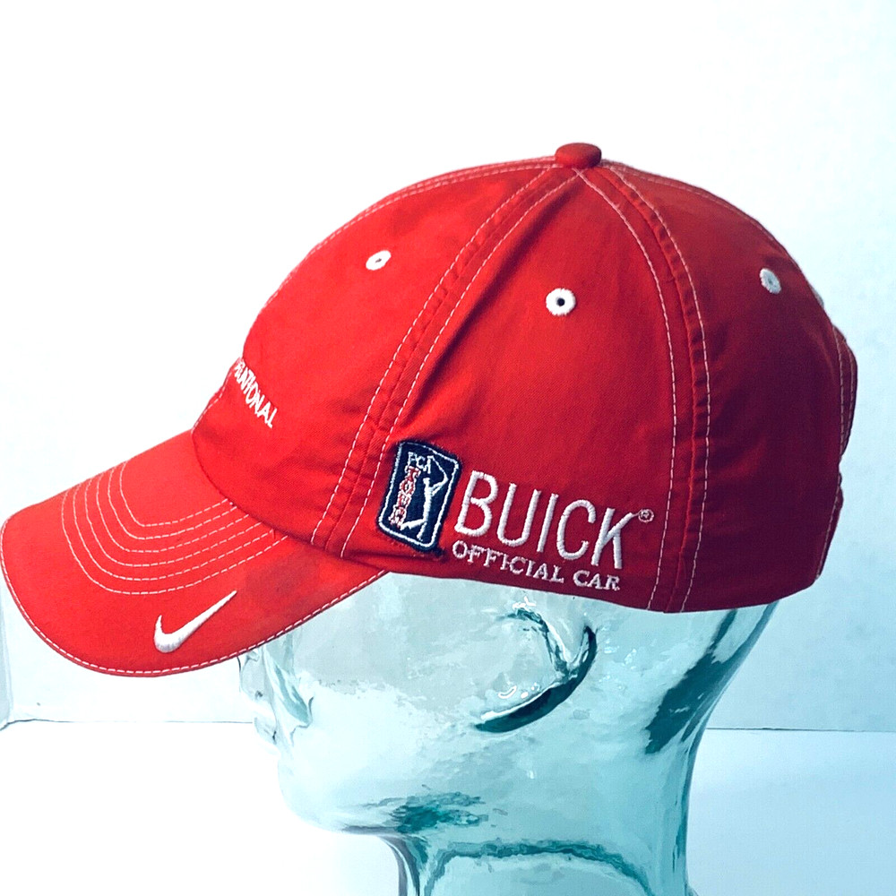 BUICK Invitational Offical Car Nike Golf Red Cotton Ball Cap Hook & Loop Closure