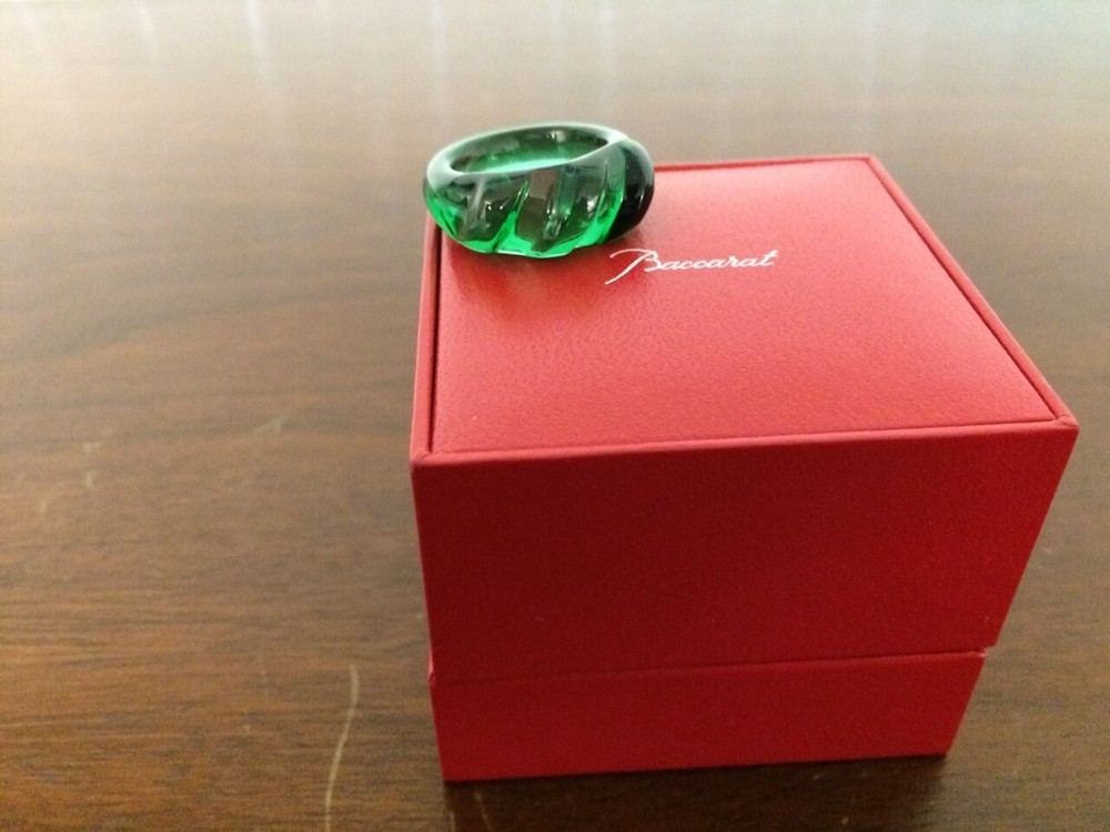 Baccarat Green Crystal Ring Size 50