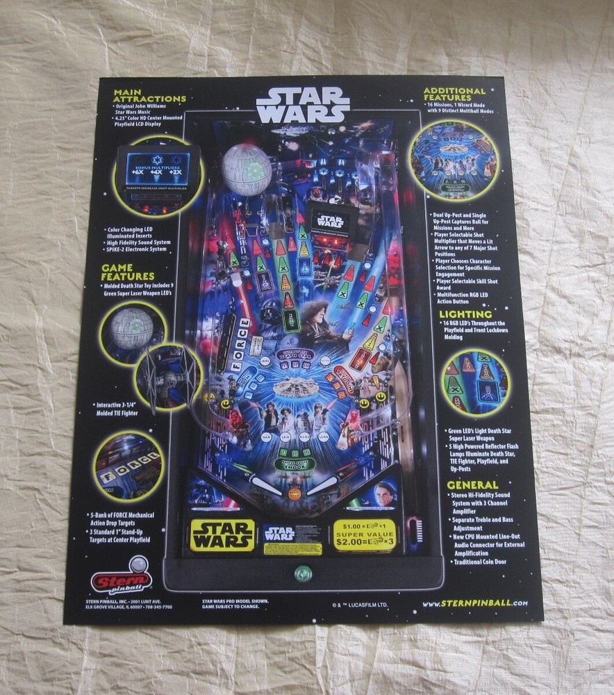 2018 STERN STAR WARS PINBALL FLYER