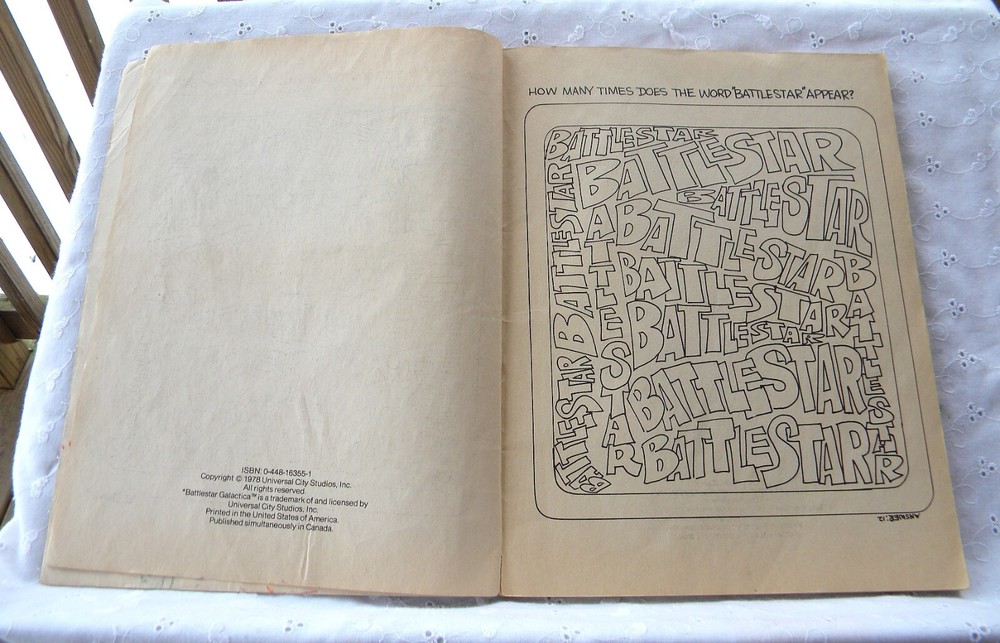 Battlestar Galactica Interstellar Activity Book 1978 Commander Adama Cap Apollo