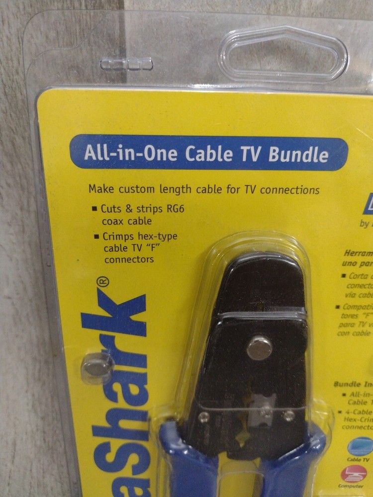 DataShark PA70071 All In 1 Cable TV Bundle Tool W/ Connectors Cuts Strips Crimp