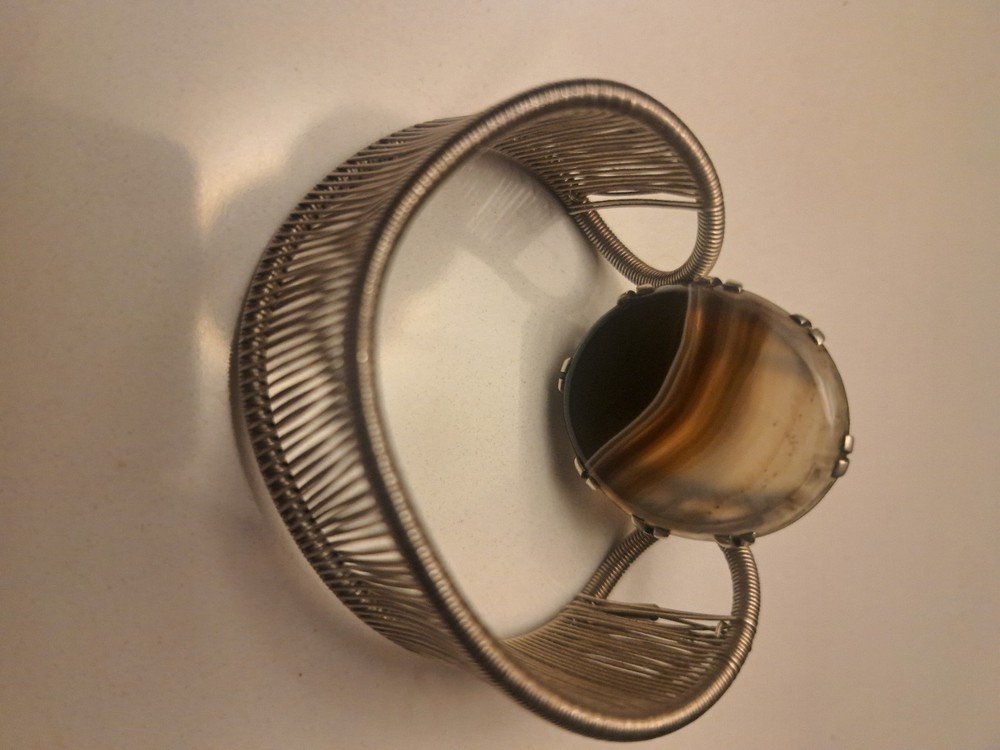 Beautiful Studio Sterling Agate Ring& Tana Action Cuff