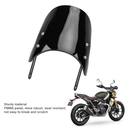 Motorcycle Windshield, Motorcycle Front Windshield Windscreen for Black