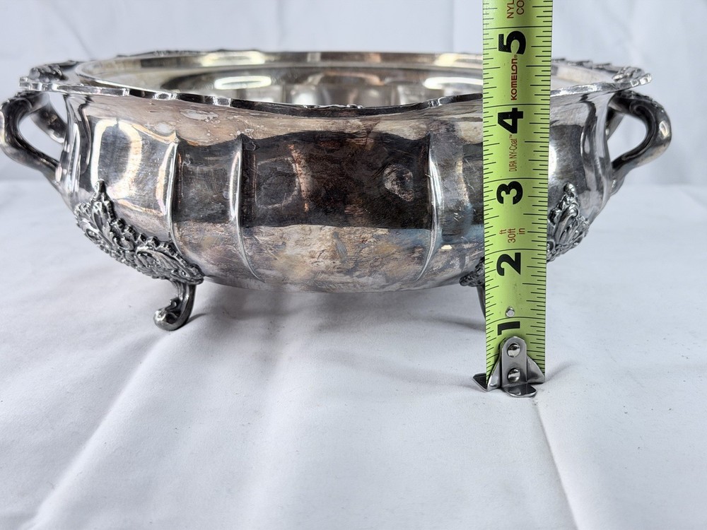 Antique Meriden Silver Plate Co Quadruple Plate Footed Centerpiece Bowl 2249