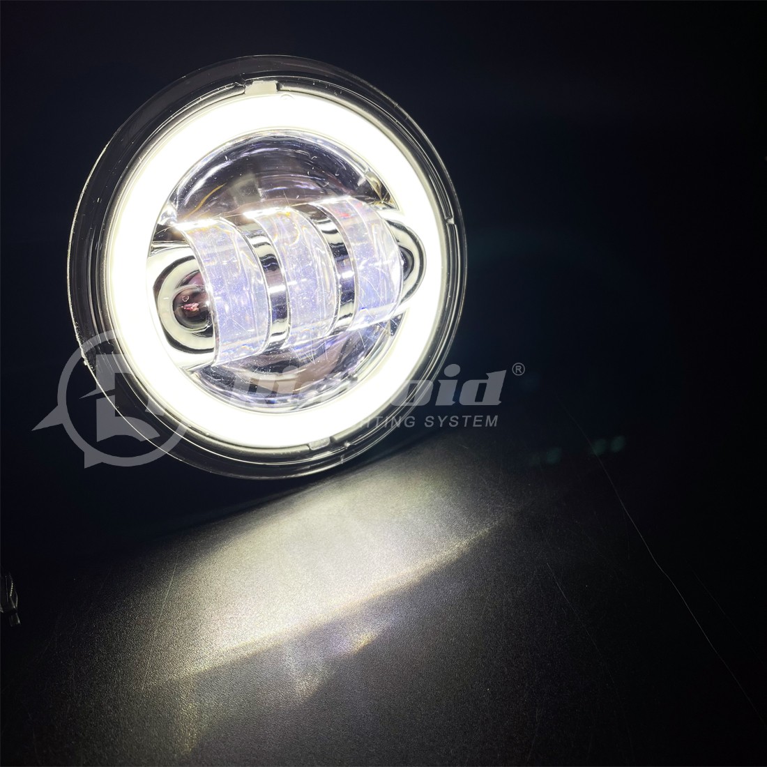 Halo 4.5" Passing Turn Signal Lamp Driving Fog Spot Lights For Harley Motorcycle