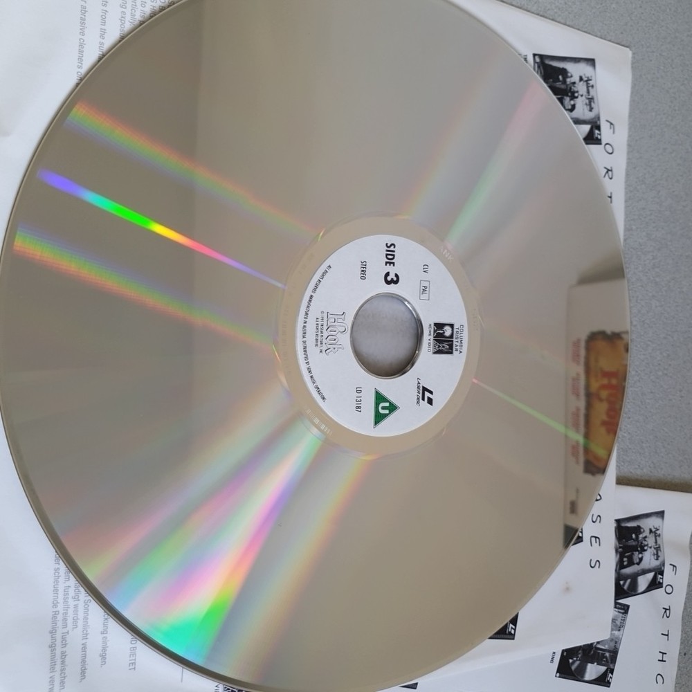 HOOK Laser Disc PAL Peter Pan Robin Williams Dustin Hoffman PG Widescreen CLV