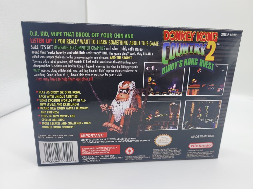 DONKEY KONG COUNTRY 2 SUPER SNES BOX ONLY REPLACEMNT BOX INCLUDES INSERTS+CASE