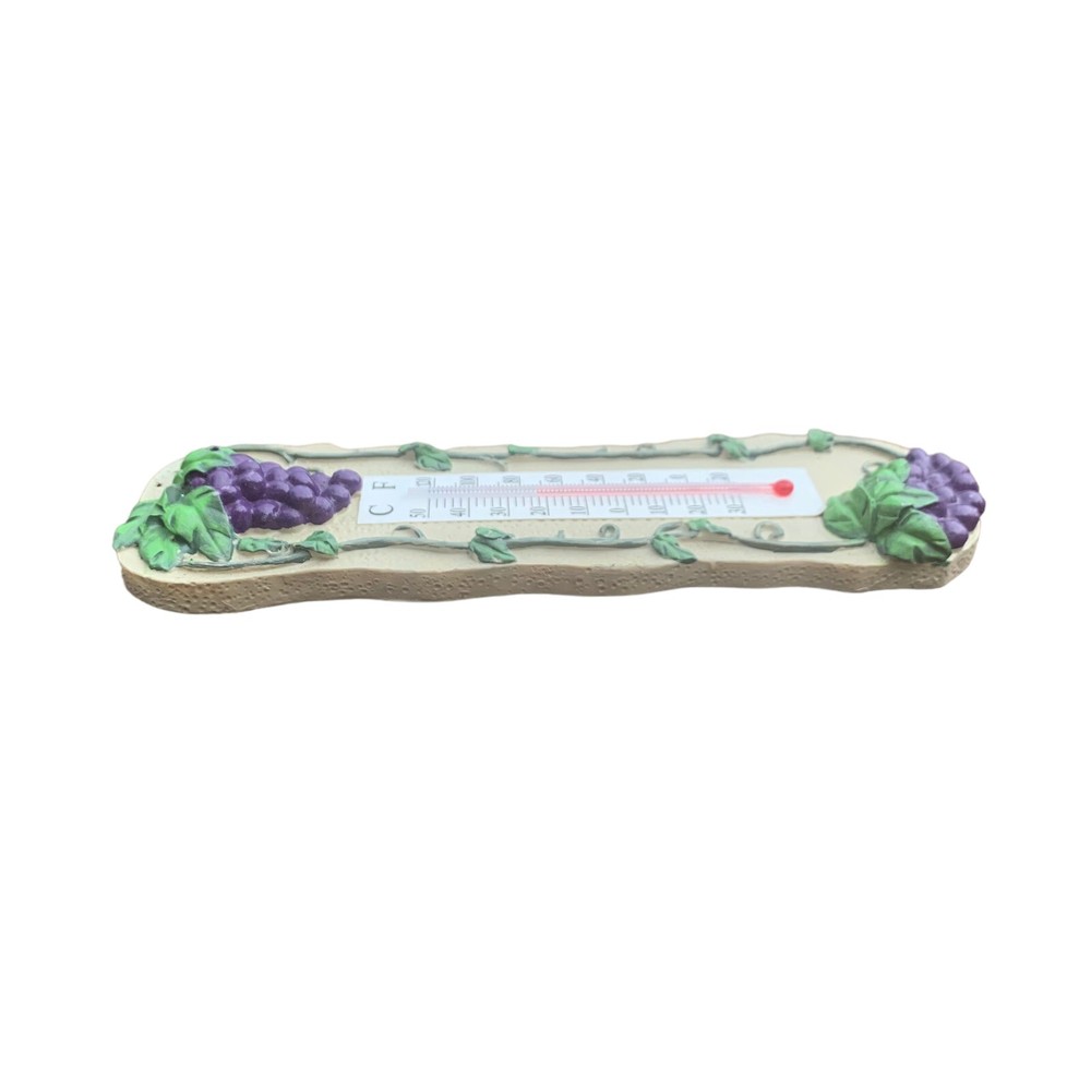 Ceramic Grape & Vine Motif Wall Thermometer
