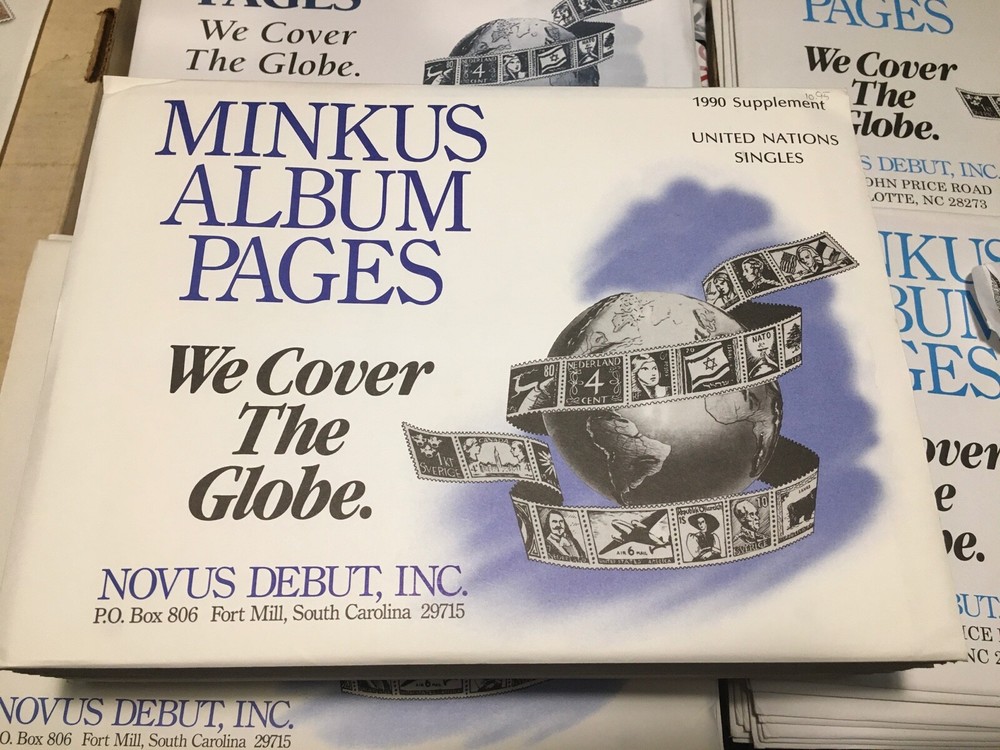 New Minkus United Nations Singles Stamp Album Supplement Pages- 1990