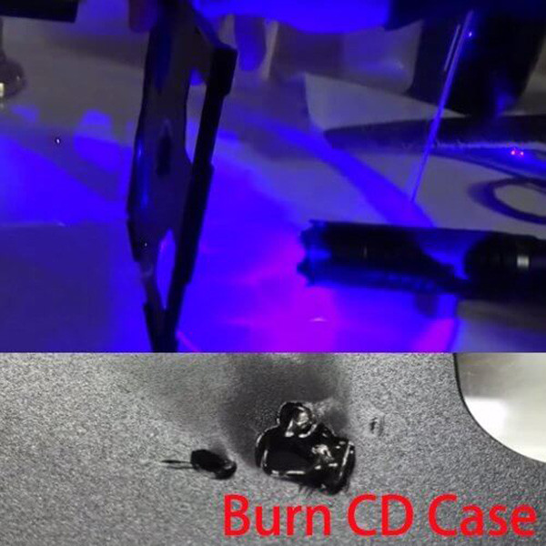 Adjustable Focus Blue Laser Pointer Visible Beam Light w/ Star Caps Glasses Box