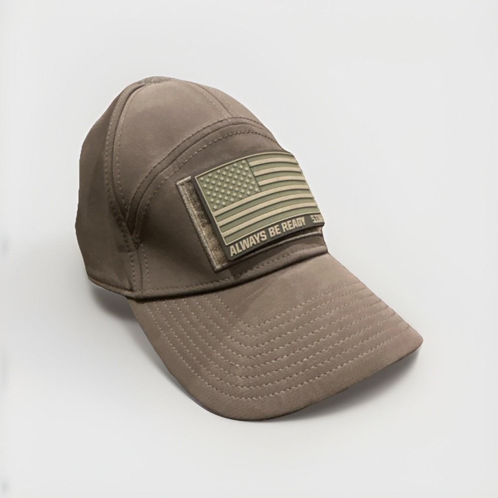 5.11 Tactical Brown Ball Cap American Flag Patch Always Be Ready Hat Adjustable