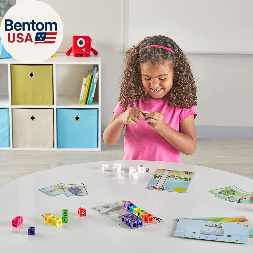 Mathlink Cubes Numberblocks 1-10 Activity Set, 30 Preschool Learning Activities,