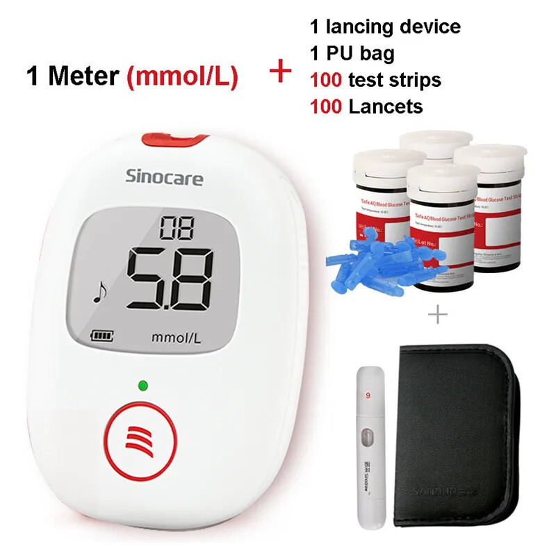 Sinocare Safe AQ Test Strips - 50/100pcs Glucose Testing Strips Only-