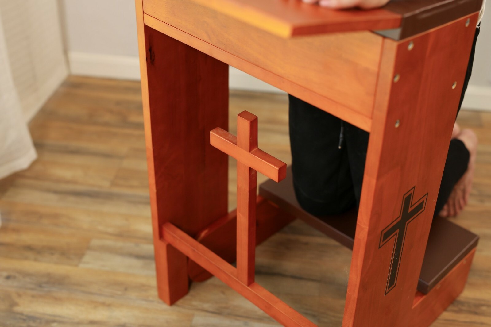 prayer bench stool table chair Padded Kneeler Shelf folding wooden church new