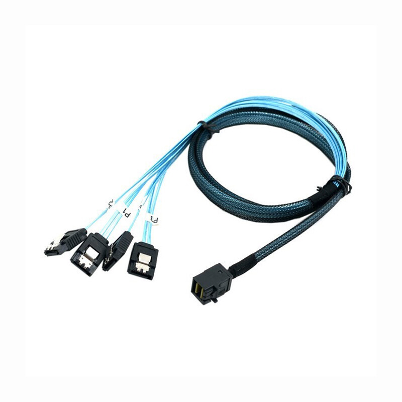 Mini SAS SFF-8643 to 4 SATA 7pin hard disk 6Gbps data Server Raid Cable 1m US