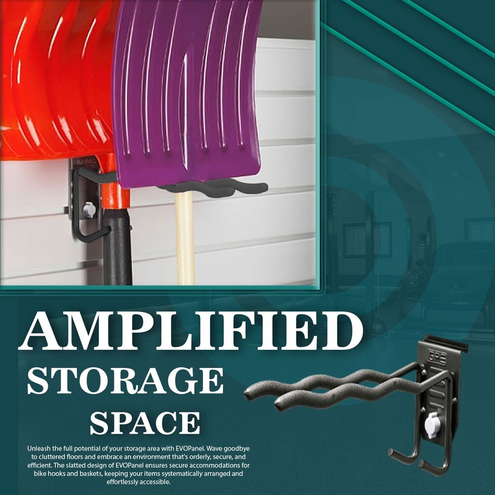 EVOpanel Garage Multi-Purpose Hook Black 240mm Long EPMPH