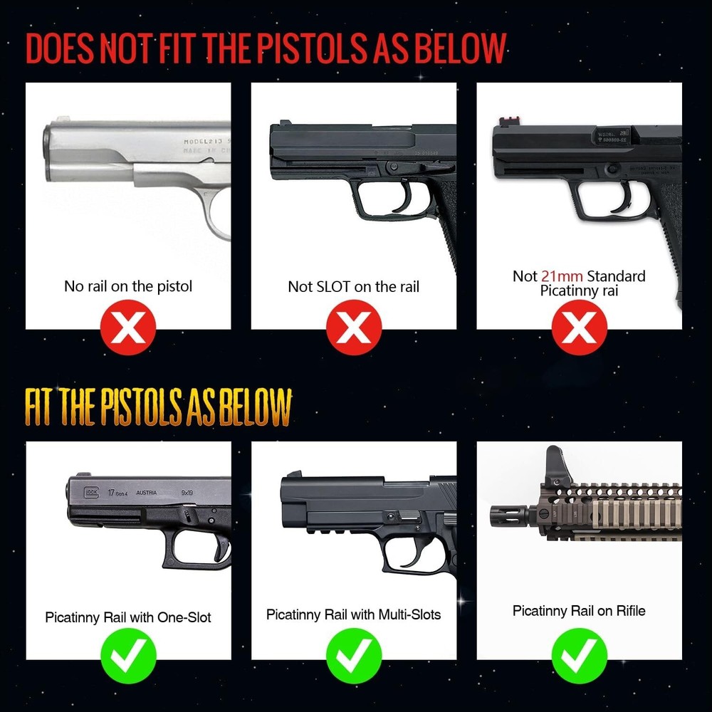 DEFENTAC 800lm Flashlight Weapon Light with Strobe Function LED for Gun Pistol