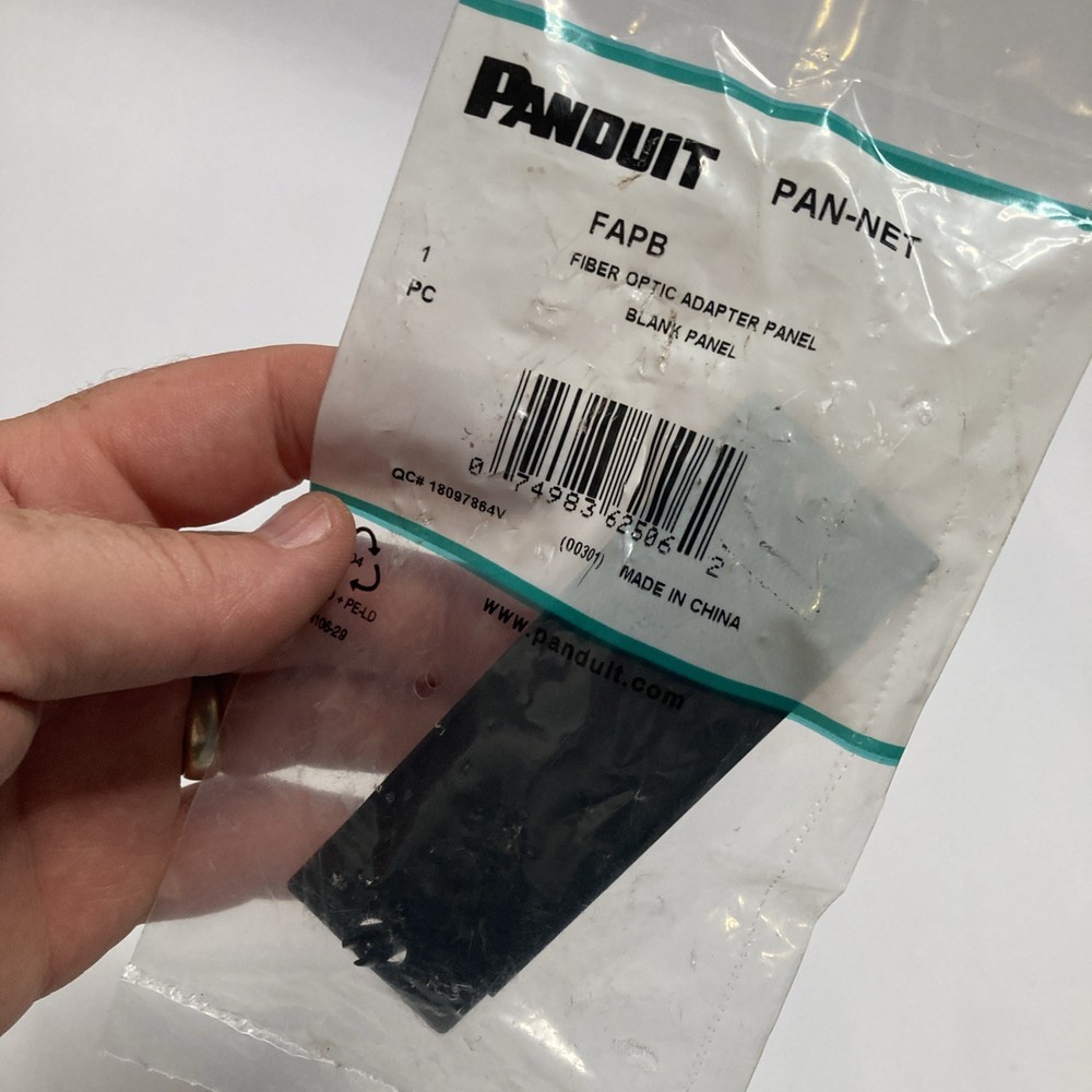 Panduit FAPB Blank Front Loading Adapter Panel Plastic Black