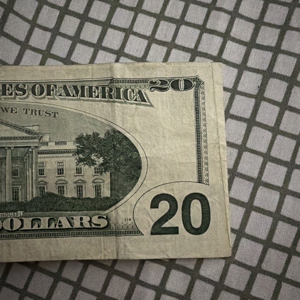 Error Miscut Misaligned Misprint US $20 Twenty Dollar Bill Banknote 1996