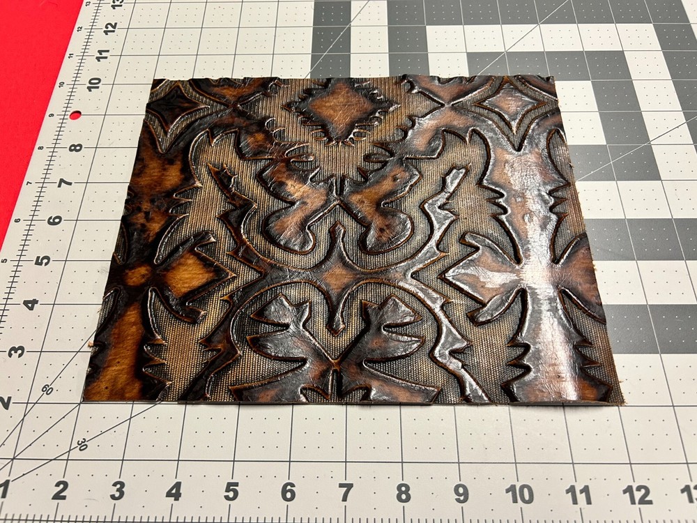 Embossed Leather Laredo Brown, Custom Cuts, Leather Sheets Emboss