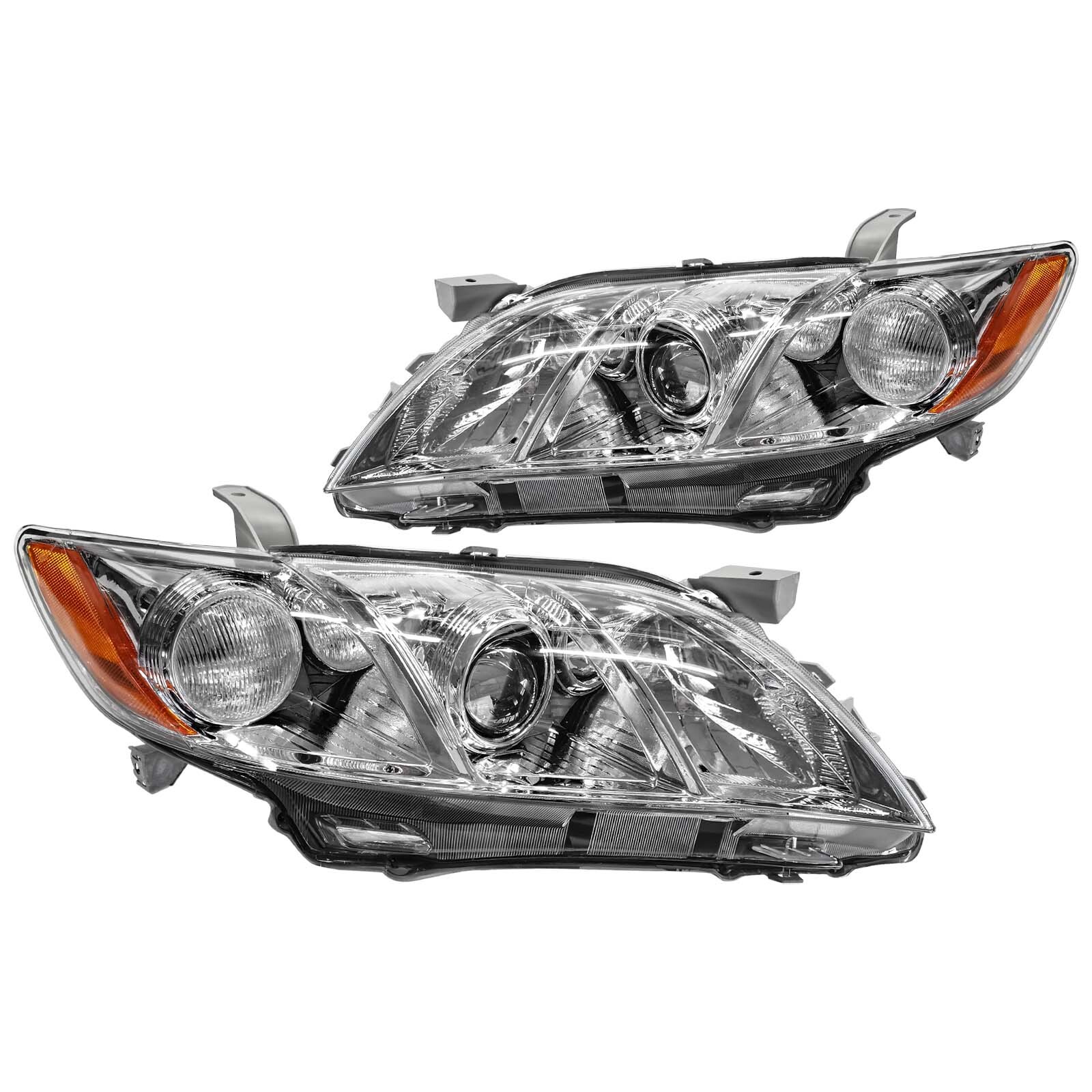 Right+Left Headlights For 2007 2008 2009 Toyota Camry Chrome Clear Projector