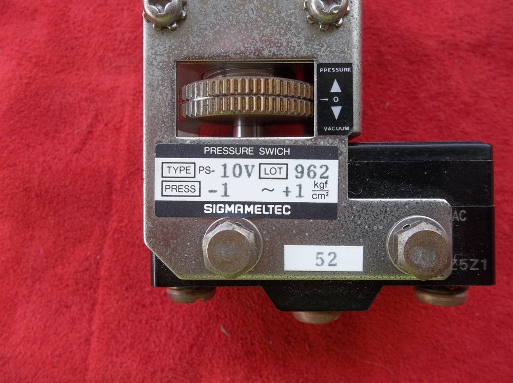SIGMAMELTEC PS-10V PRESSURE SWITCH 9 21 4c
