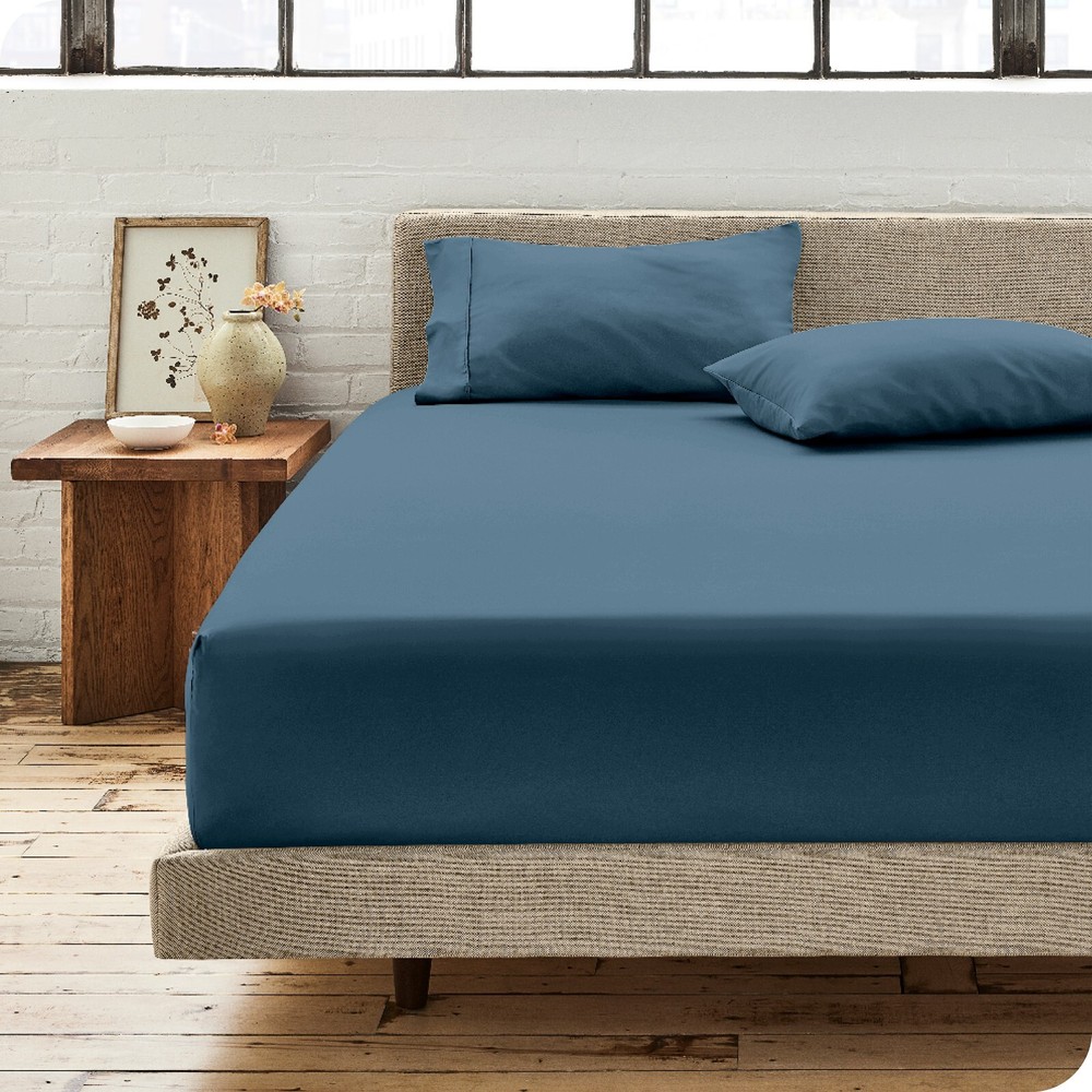 Bare Home Organic Cotton Percale Fitted Bottom Sheet - 300 Thread Count