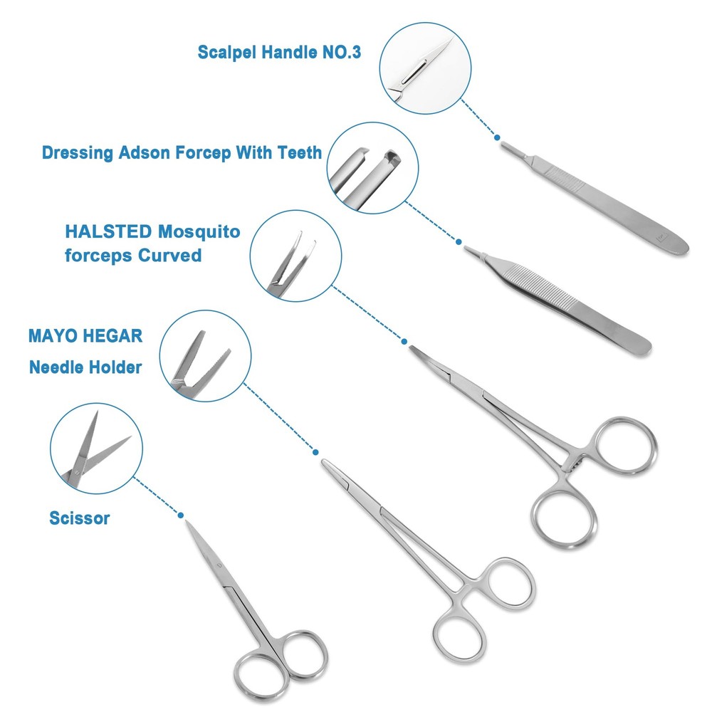 Spectabilis Suture Practice Kit: Silicone Pad, Instruments for Medical Students