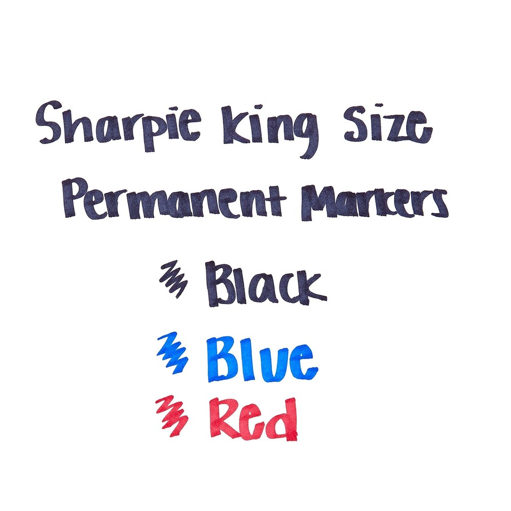 Sharpie - King Size Permanent Markers Chisel Tip Black - 12 Pack