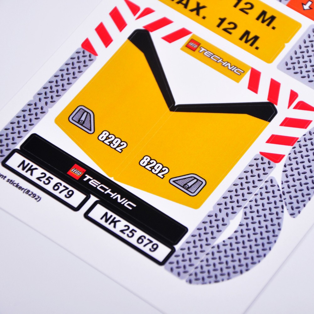 Replacement sticker for set 8292 Precut sticker