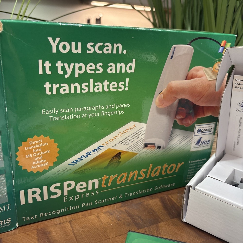 IRISPen Translator Express Scanner Pen w/ Box Software Manuals